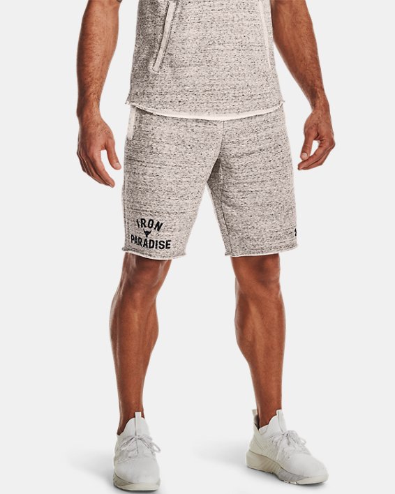 Men's Project Rock Terry Iron Shorts in White image number 0